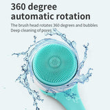 White Electric Bath Brush & Multi-Functional Massager – Long Handle Waterproof Body Cleansing Tool - Front View