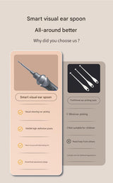 White Rechargeable Visual Electric Ear Cleaner with LED Light – Safe and Effective Ear Wax Removal Tool for Adults and Children - Top-Down View