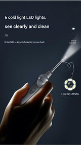 Black Rechargeable Visual Electric Ear Cleaner with LED Light - Safe and Effective Ear Wax Removal Tool for Adults and Children - Side View