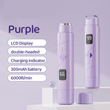 Purple Portable Wireless Electric Hair Remover Dual-Head Rechargeable Mini Shaver for Women s Sensitive Areas