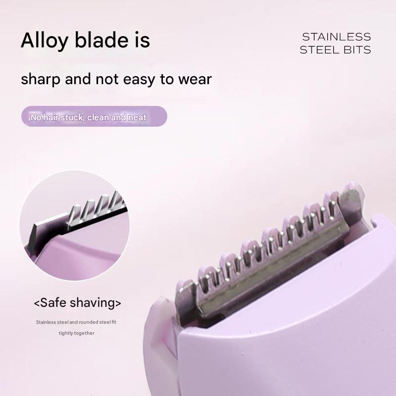 Purple Portable Wireless Electric Hair Remover Dual-Head Rechargeable Mini Shaver for Women s Sensitive Areas