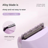 Purple Portable Wireless Electric Hair Remover Dual-Head Rechargeable Mini Shaver for Women s Sensitive Areas - Front View