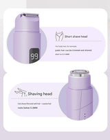Purple Portable Wireless Electric Hair Remover Dual-Head Rechargeable Mini Shaver for Women s Sensitive Areas