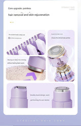 Purple Portable Wireless Electric Hair Remover Dual-Head Rechargeable Mini Shaver for Women s Sensitive Areas