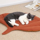 1 Pcs Yellow Leaf-Shaped Pet Sleeping Mat - Durable Dog Floor Pad & Cat Bed for Sleeping and Playtime - 45-Degree Angle