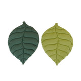 2 Pcs Green Leaf-Shaped Pet Sleeping Mat - Durable Dog Floor Pad & Cat Bed for Sleeping and Playtime - Side View