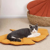 2 Pcs Green Leaf-Shaped Pet Sleeping Mat - Durable Dog Floor Pad & Cat Bed for Sleeping and Playtime - Rear View