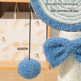 Blue Durable Mushroom Cat Scratching Post - Anti-Slip, No Debris Cat Scratch Pad with Sofa Protection for Small Cats - 45-Degree Angle