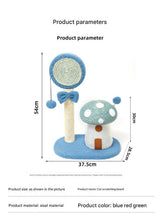 Green Durable Mushroom Cat Scratching Post - Anti-Slip, No Debris Cat Scratch Pad with Sofa Protection for Small Cats - Top-Down View