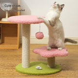 Blue Compact Cat Climbing Frame with Dual-Level Sisal Posts and Playful Design - Perfect for Scratching and Jumping - Front View