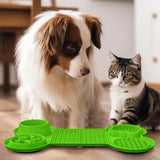 Light Blue Silicone Pet Licking Mat Slow Feeder Pad with Strong Suction and Foldable Design, Heat Resistant -40°C to 240°C, for Dogs and Cats - 45-Degree Angle
