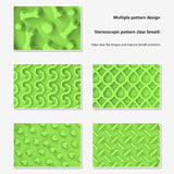 Green Silicone Pet Licking Mat Slow Feeder Pad with Strong Suction and Foldable Design, Heat Resistant -40°C to 240°C, for Dogs and Cats - Top-Down View
