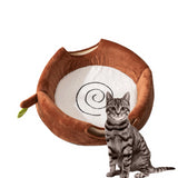 S Convertible Tree Stump Cat Bed - Foldable, Dual-Use, Four-Season Pet Nest with Double Doors - Side View