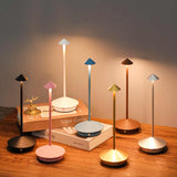 Brown Modern Minimalist Aluminum LED Mushroom Night Light - Creative Bedside Atmosphere Lamp for Dining Room and Bedroom - Front View