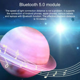 Yellow 3D Saturn Ring Bluetooth Speaker with Adjustable LED Lights, HiFi Bass, USB Charging, and Immersive Sound for Home and Desktop Use - Rear View