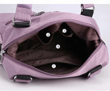 Light Green Stylish Nylon Large Capacity Tote Bag for Work and Commute | Multi-Pocket Shoulder Bag | Fashionable Canvas Bag - Side View