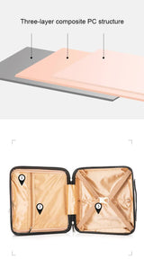 White Mini 16-Inch Password-Protected ABS Storage and Carry-On Luggage Box | Front-Opening Cosmetic Organizer | Lightweight 1.46kg Travel Case - Top-Down View
