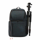 Waterproof DSLR Camera Backpack - Multifunctional large-capacity camera bag that easily carries a tripod mount and headphone jack - Top-Down View