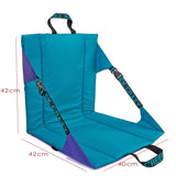 Blue Portable Outdoor Camping Seat Pad with Backrest, Foldable & Waterproof Concert Cushion, 600D Oxford Fabric, Ideal for Hiking & Picnics - Side View