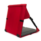 Black And Red Portable Outdoor Camping Seat Pad with Backrest, Foldable & Waterproof Concert Cushion, 600D Oxford Fabric, Ideal for Hiking & Picnics - Side View