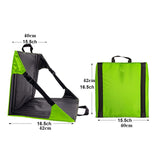 Green And Black Portable Outdoor Camping Seat Pad with Backrest, Foldable & Waterproof Concert Cushion, 600D Oxford Fabric, Ideal for Hiking & Picnics - Front View
