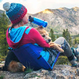 Green And Black Portable Outdoor Camping Seat Pad with Backrest, Foldable & Waterproof Concert Cushion, 600D Oxford Fabric, Ideal for Hiking & Picnics - Side View
