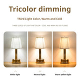 Gold Creative LED Rechargeable Table Lamp | 3 Adjustable Light Modes | Touch Control | USB Charging | Modern Atmosphere Light for Bar, Restaurant, Cafe, and Home Decor - Front View