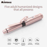 Portable Cordless Hair Curler and Straightener | Wireless Rechargeable Curling Iron | 2 Adjustable Temperature Settings | Compact & Travel-Friendly - Front View
