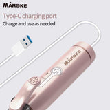 Portable Cordless Hair Curler and Straightener | Wireless Rechargeable Curling Iron | 2 Adjustable Temperature Settings | Compact & Travel-Friendly - 45-Degree Angle