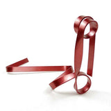 Black Modern Ribbon Wine Bottle Holder - Creative Floating Wine Rack for Home and Bar Décor - Side View