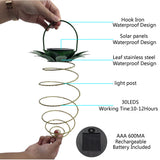 2 Pcs 60 LEDS Solar Pineapple Lantern - Outdoor LED Decorative Hanging Light, Waterproof Iron Art, Solar-Powered Garden String Light - Top-Down View