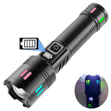 Carton Box Rechargeable High-Power Emergency Flashlight ??Super Bright Portable Outdoor Patrol Torch with Digital Display