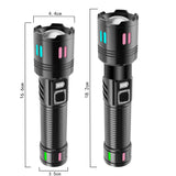 Gift Box Rechargeable High-Power Emergency Flashlight - Super Bright Portable Outdoor Patrol Torch with Digital Display - Rear View