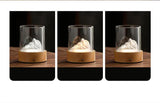 Golden Glass Mountain Ambient Night Light - USB Rechargeable Touch Control Bedside Lamp - Adjustable 3-Color Light
