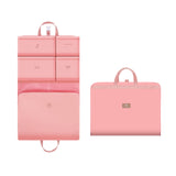Dark Pink Travel Storage Organizer Bag - Multi-Compartment Lightweight Foldable Luggage Organizer for Clothes, Underwear, and Accessories - Portable