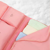 Dark Pink Travel Storage Organizer Bag - Multi-Compartment Lightweight Foldable Luggage Organizer for Clothes, Underwear, and Accessories - Portable and Durable Packing Solution for Travel & Business Trips - Top-Down View