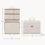 Light Pink Travel Storage Organizer Bag - Multi-Compartment Lightweight Foldable Luggage Organizer for Clothes, Underwear, and Accessories - Portable and Durable Packing Solution for Travel & Business Trips - Rear View