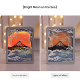 Moon Over The Sea 3D Paper Carving Night Light - USB Or Battery Powered Decorative Bedside Lamp | Atmosphere Lamp for Bedroom | Creative Starry Night