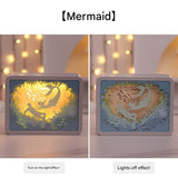 Mermaid 3D Paper Carving Night Light - USB Or Battery Powered Decorative Bedside Lamp | Atmosphere Lamp for Bedroom | Creative Starry Night and Little