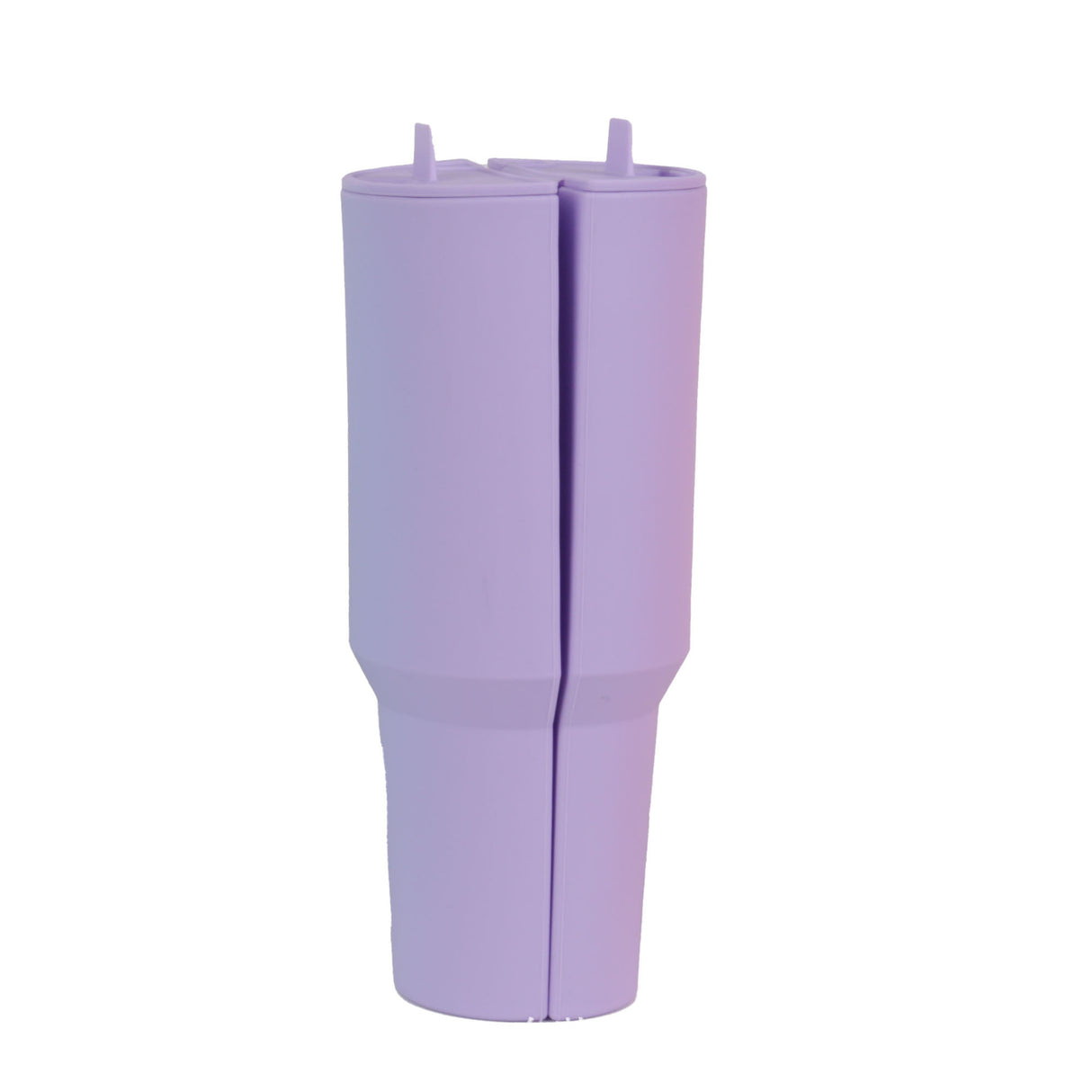 Purple 40oz Silicone Dual-Chamber Cup Separator - Food-Grade Drink Divider, Cold Drink Mug with Separate Compartments, BPA-Free Silicone Liner for