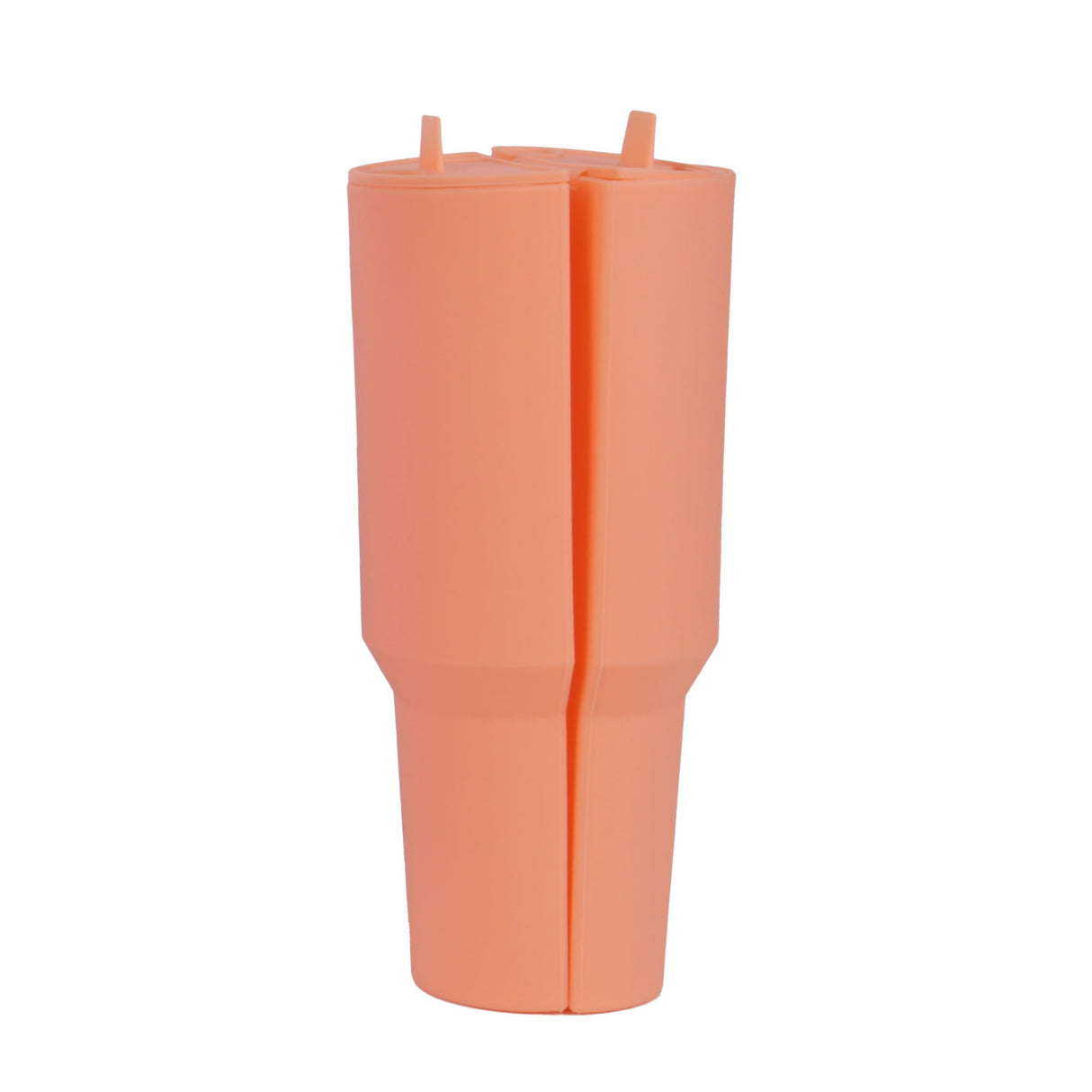Orange 40oz Silicone Dual-Chamber Cup Separator - Food-Grade Drink Divider, Cold Drink Mug with Sepa
