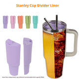 Orange 40oz Silicone Dual-Chamber Cup Separator - Food-Grade Drink Divider, Cold Drink Mug with Sepa