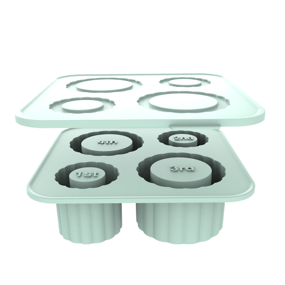 2 Pcs Green Silicone Ice Cube Tray with Lid ??Easy Release, Food-Grade Platinum Silicone Ice Mold, 30oz/40oz Compatible, Durable and Reusable