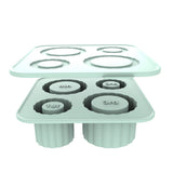 2 Pcs Green Silicone Ice Cube Tray with Lid ??Easy Release, Food-Grade Platinum Silicone Ice Mold, 30oz/40oz Compatible, Durable and Reusable