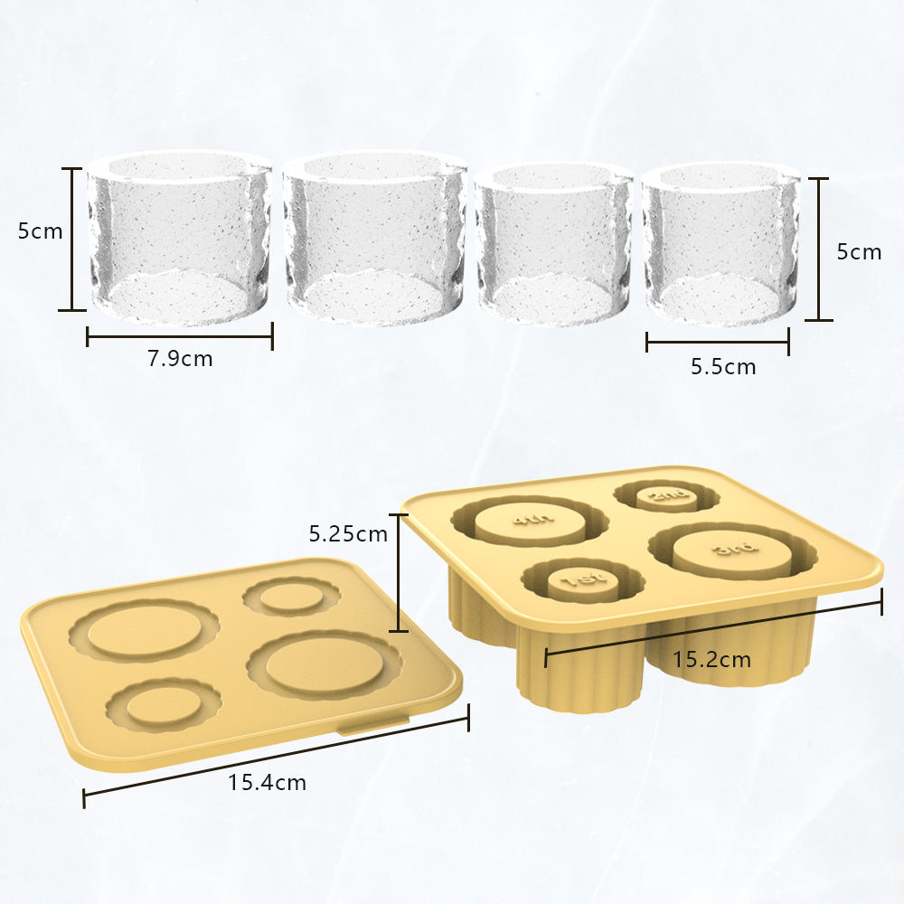 2 Pcs Green Silicone Ice Cube Tray with Lid ??Easy Release, Food-Grade Platinum Silicone Ice Mold, 30oz/40oz Compatible, Durable and Reusable