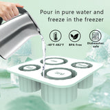2 Pcs Green Silicone Ice Cube Tray with Lid ??Easy Release, Food-Grade Platinum Silicone Ice Mold, 30oz/40oz Compatible, Durable and Reusable