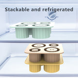 2 Pcs Yellow Silicone Ice Cube Tray with Lid - Easy Release, Food-Grade Platinum Silicone Ice Mold, 30oz/40oz Compatible, Durable and Reusable - Side View