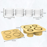 2 Pcs Yellow Silicone Ice Cube Tray with Lid - Easy Release, Food-Grade Platinum Silicone Ice Mold, 30oz/40oz Compatible, Durable and Reusable - Top-Down View