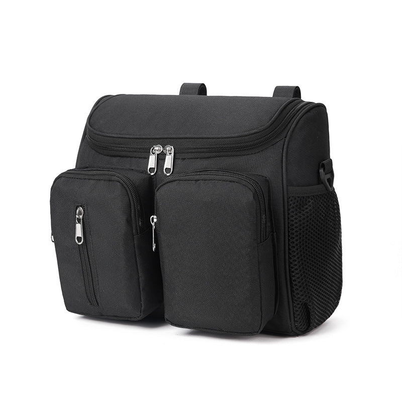 Black Portable Baby Stroller Organizer Bag ??Multi-Purpose Diaper Storage Bag for Moms, Lightweight and Travel-Friendly