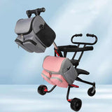 Grey Portable Baby Stroller Organizer Bag - Multi-Purpose Diaper Storage Bag for Moms, Lightweight and Travel-Friendly - Front View